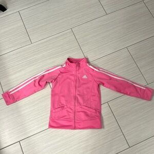Girls pink Adidas track jacket. Size 6